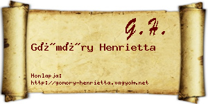 Gömöry Henrietta névjegykártya